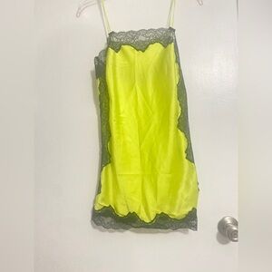 Victoria's Secret Neon Chemise with Black Lace